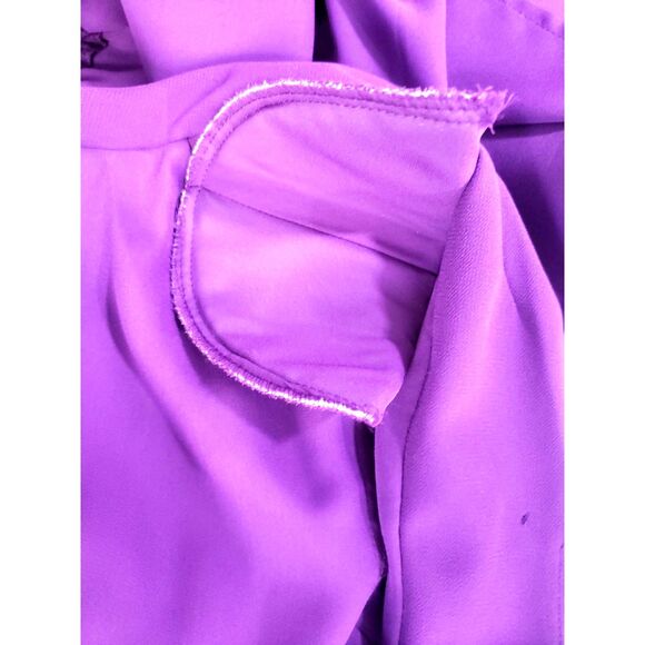 Danny & Nicole Purple Crepe V-neck Flutter Sleeves 2 pc. Skirt Suit Size 12P - Picture 8 of 10